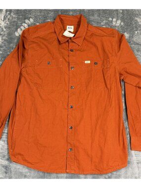 Lee Mens Medium Button-Up Long Sleeve Shirt Rustic Orange